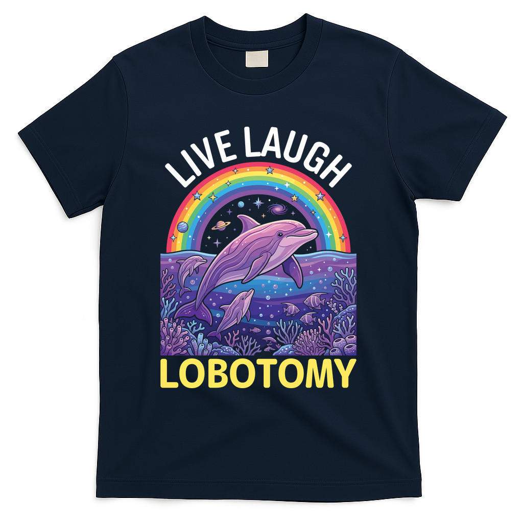 Live Laugh Lobotomy T-Shirt - Navy