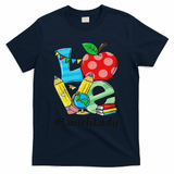 Love Lunch Lady Apples Back To School Cafeteria Worker T-Shirt - Navy