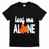 Leaf Me Alone Funny Fall T-Shirt - Black