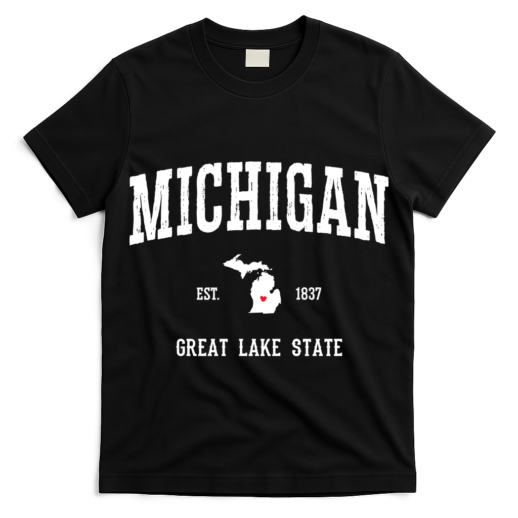 Love Michigan Great Lake State MI Est 1837 Home T-Shirt