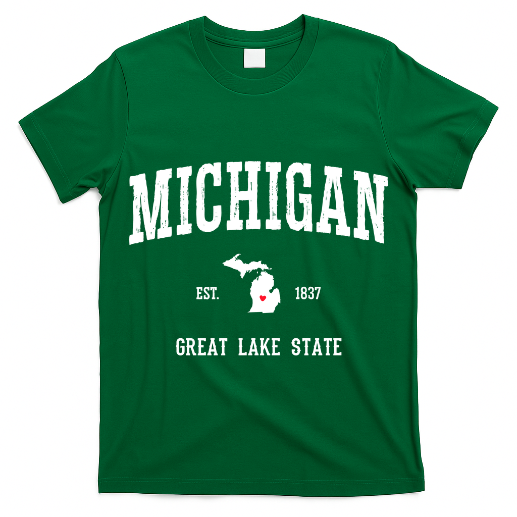 Love Michigan Great Lake State MI Est 1837 Home T-Shirt