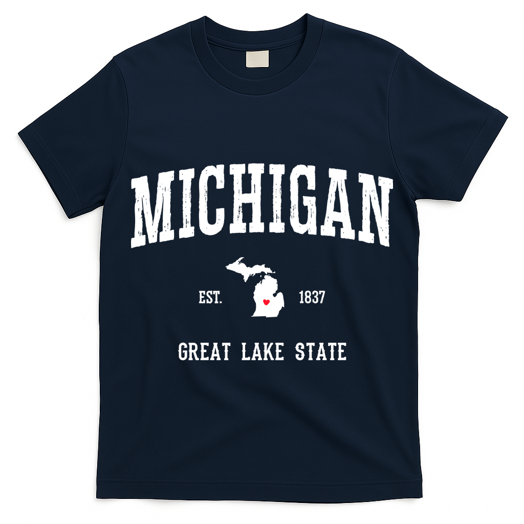 Love Michigan Great Lake State MI Est 1837 Home T-Shirt