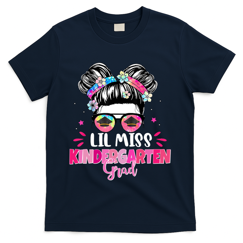 Lil Miss Kindergarten Grad Last Day Of School T-Shirt - Navy