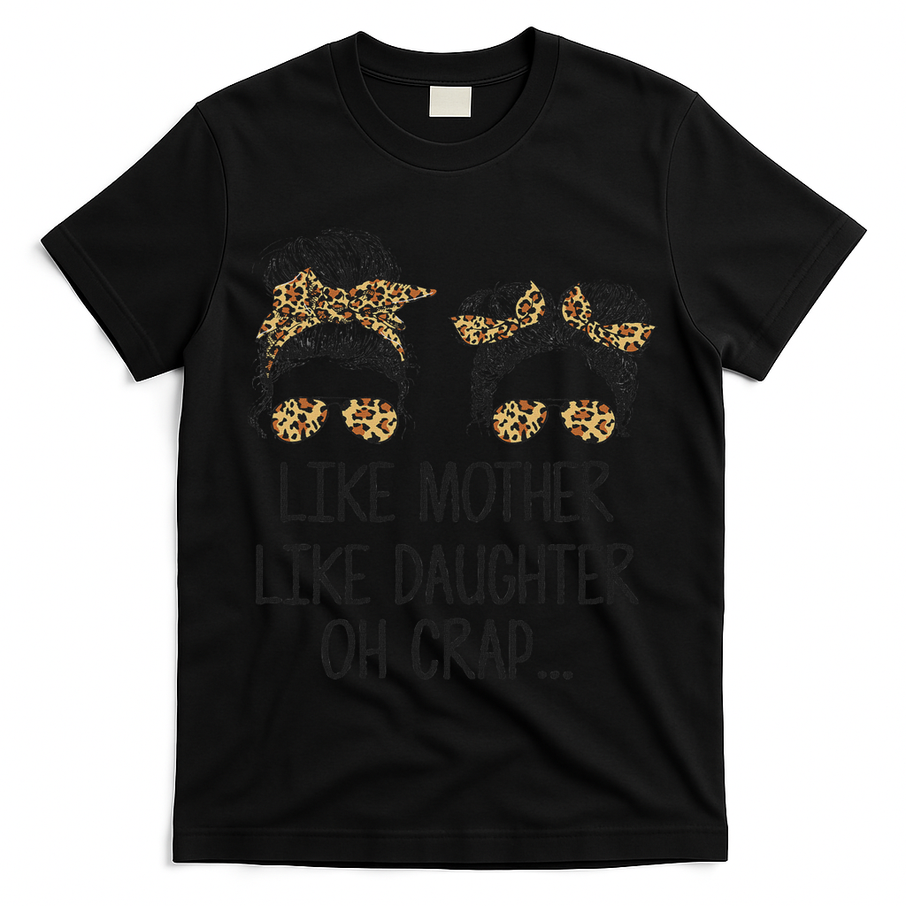 Like Mother Like Daughter Messy Bun Mom Happy Mothers Day T-Shirt