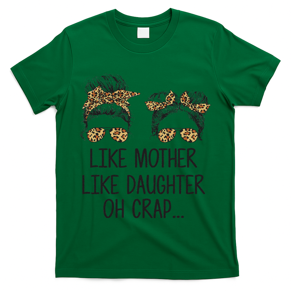 Like Mother Like Daughter Messy Bun Mom Happy Mothers Day T-Shirt