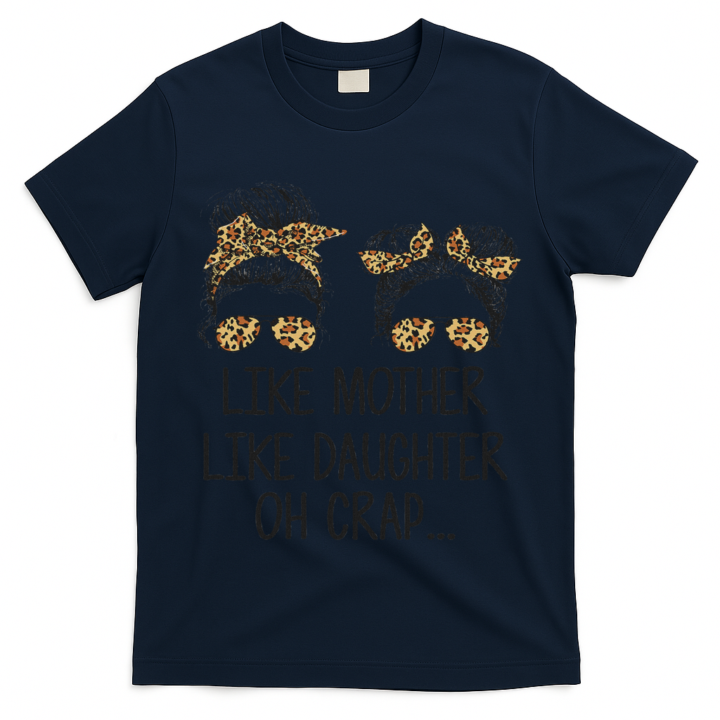 Like Mother Like Daughter Messy Bun Mom Happy Mothers Day T-Shirt