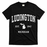 Ludington Michigan Mi Vintage Established Athletic Sports Design T-Shirt