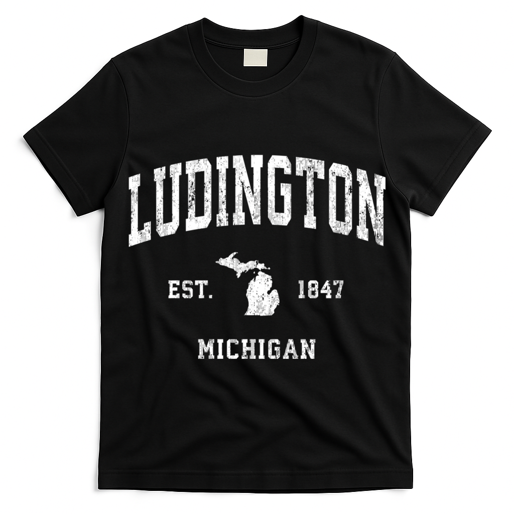 Ludington Michigan Mi Vintage Athletic Sports T-Shirt