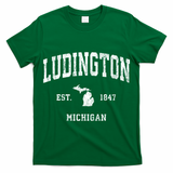 Ludington Michigan Mi Vintage Athletic Sports T-Shirt