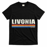 Livonia Michigan Retro Style 1980's Logo T-Shirt
