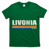 Livonia Michigan Retro Style 1980's Logo T-Shirt