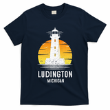 Ludington Michigan Retro Vintage Lighthouse Idea Gifts T-Shirt