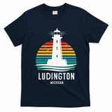 Ludington Michigan Retro Vintage Lighthouse Idea T-Shirt
