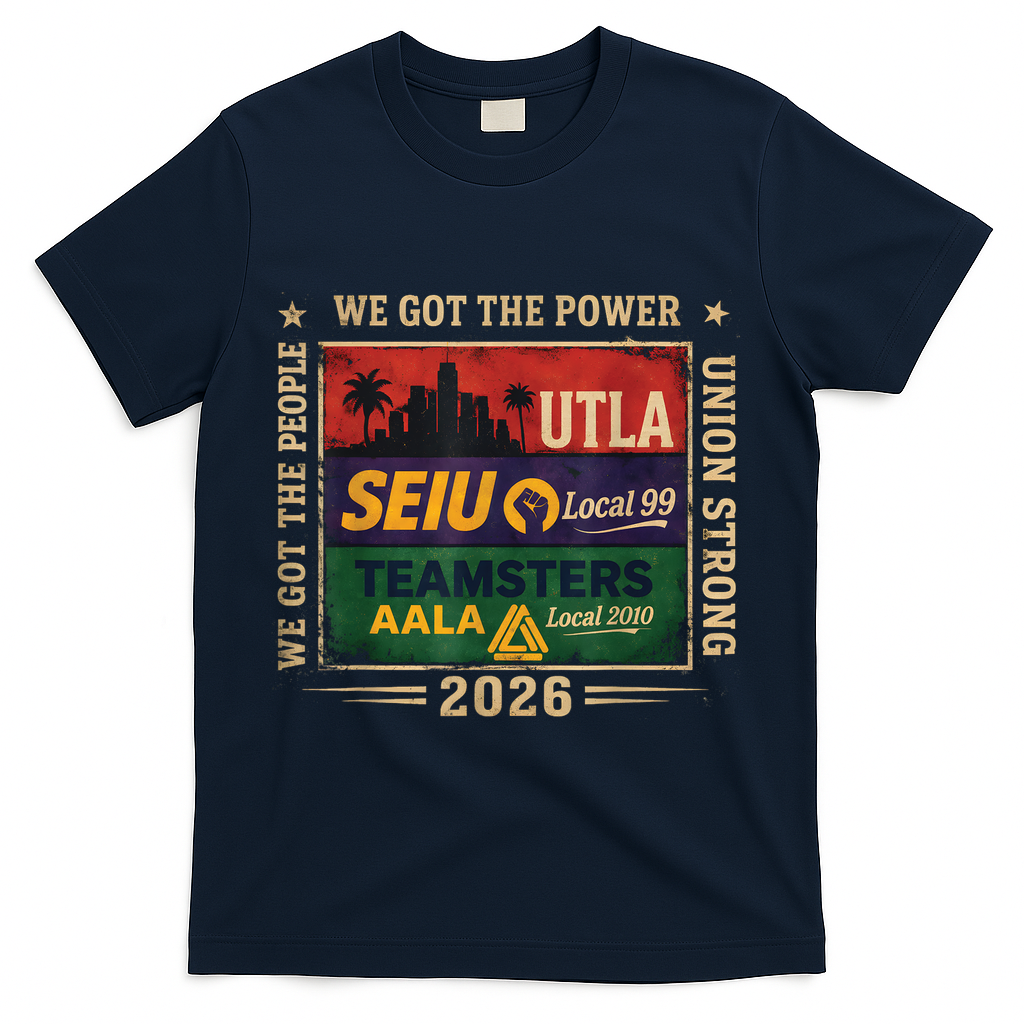 Labor Movement UTLA SEIU AALA Power To The People T-Shirt - Navy