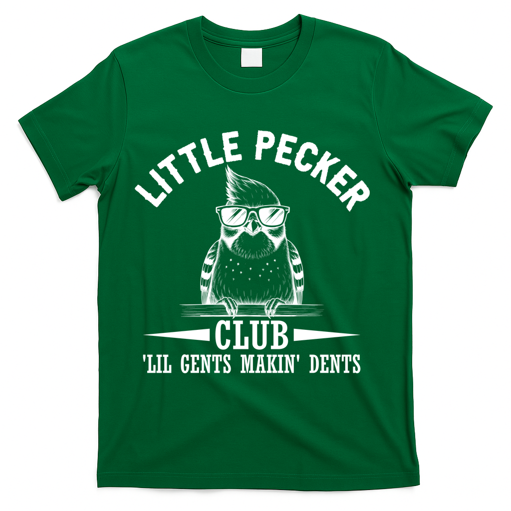 Little Pecker Club Woodpecker T-Shirt - Green