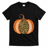 Leopard Pumpkin Fall Holiday T-Shirt - Black