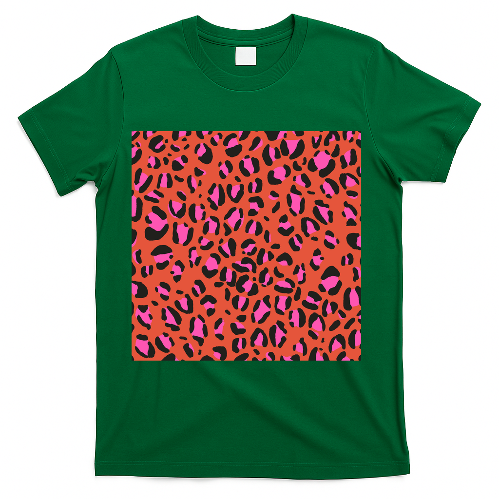 Leopard Print in Orange and Pink - Green