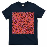 Leopard Print in Orange and Pink - Navy