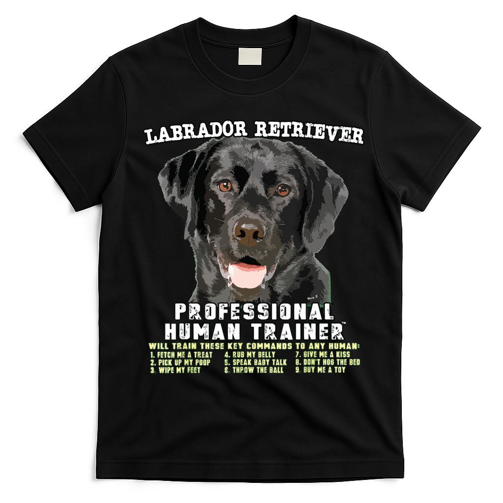 Labrador Retriever Black Lab Professional Human Trainer T-Shirt - Black