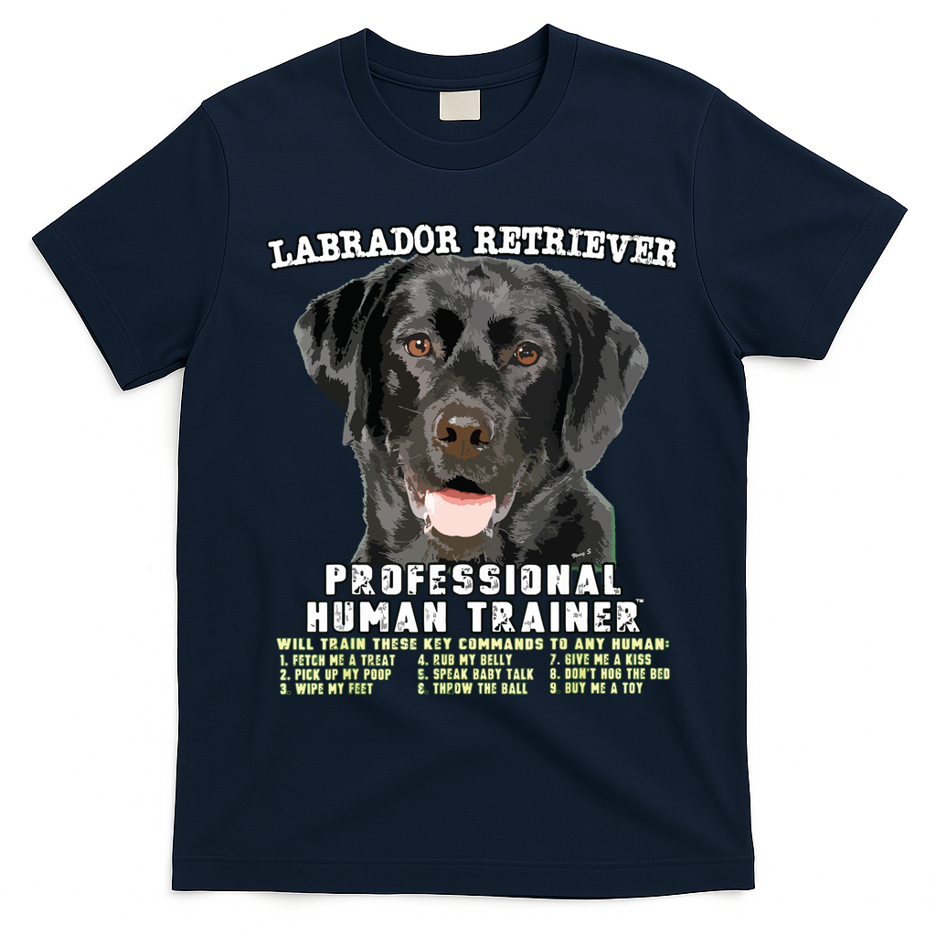 Labrador Retriever Black Lab Professional Human Trainer T-Shirt - Navy Blue