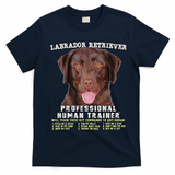 Labrador Retriever Chocolate Lab Professional Human Trainer Cute Dog T-Shirt - Navy Blue