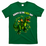 Leprechaun Riding Dino Happy Pat-rex Day T-rex T-Shirt