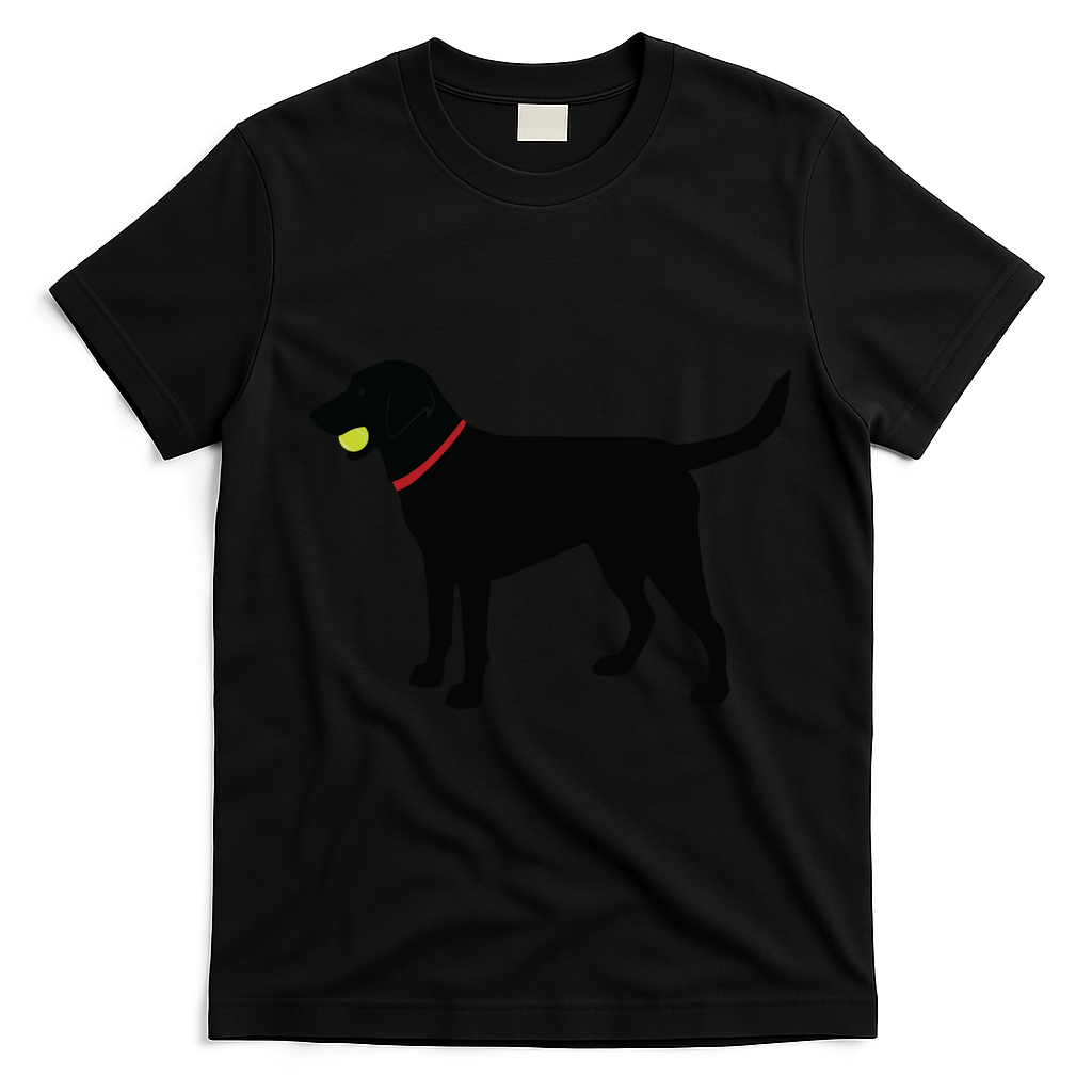 Labrador Retriever Fetch Black Lab Play Ball T-Shirt - Black