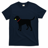 Labrador Retriever Fetch Black Lab Play Ball T-Shirt - Navy Blue