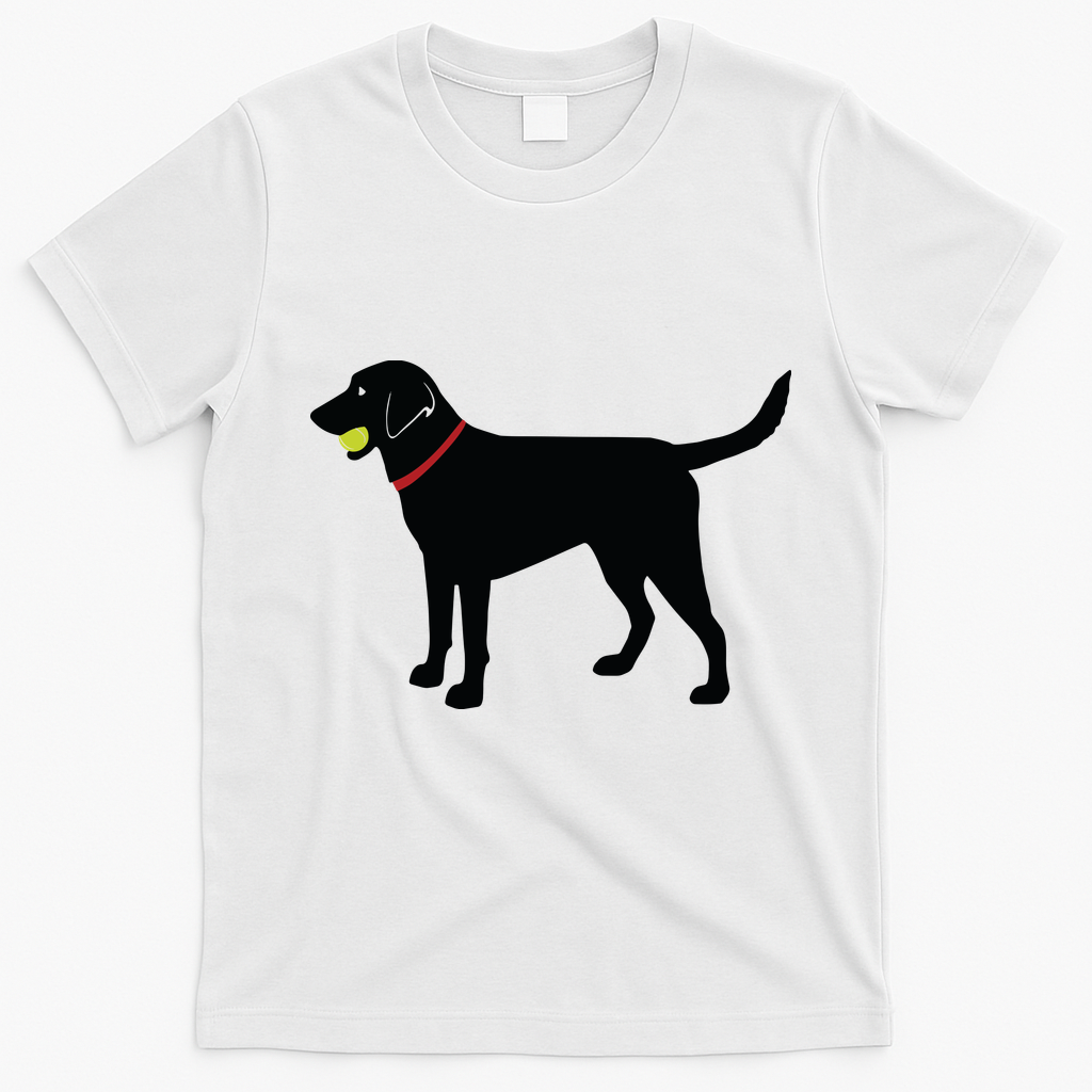 Labrador Retriever Fetch Black Lab Play Ball T-Shirt - White