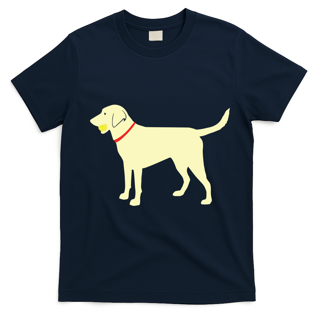 Labrador Retriever Fetch Yellow Lab Play Ball T-Shirt - Navy Blue
