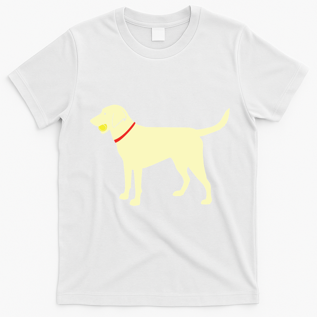 Labrador Retriever Fetch Yellow Lab Play Ball T-Shirt - White