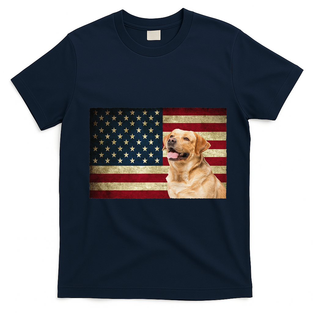 Labrador retriever gifts American Flag Lab dog T-Shirt - Navy Blue