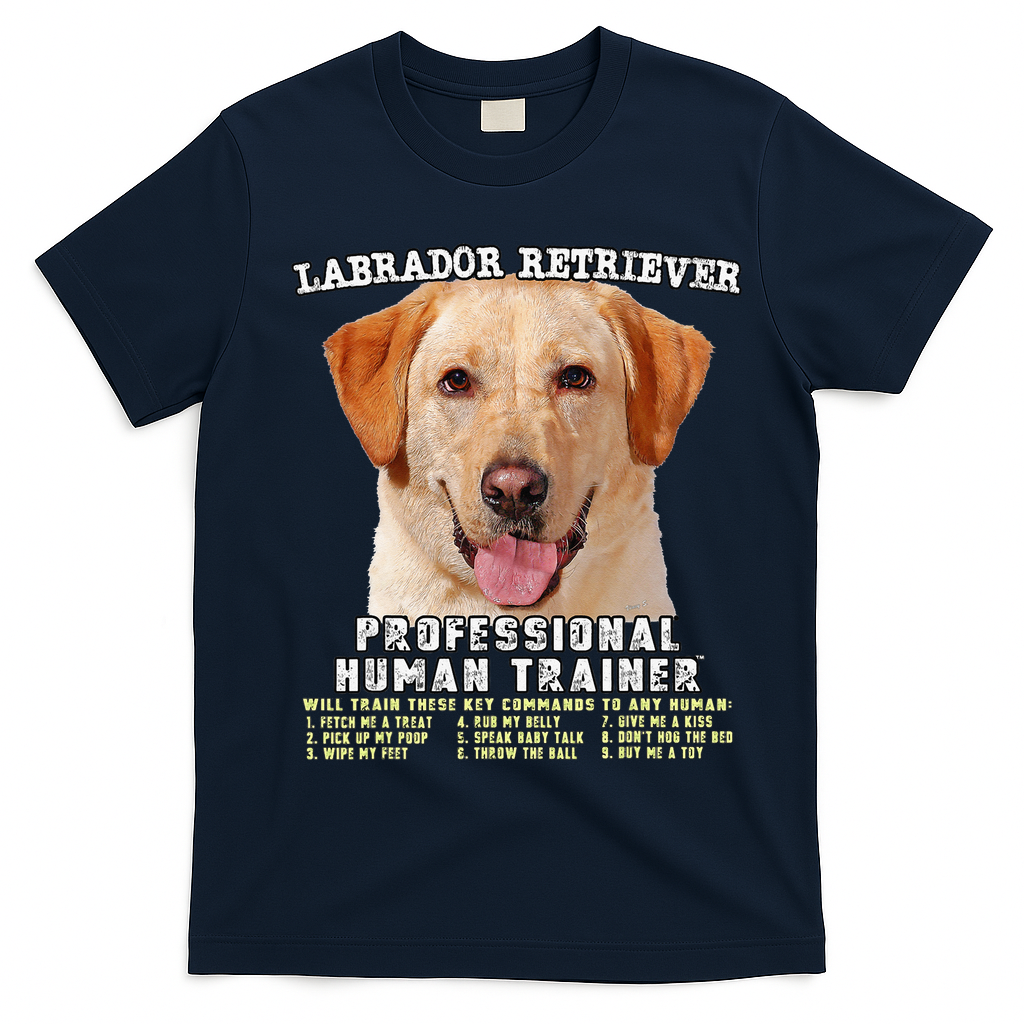 Labrador Retriever Yellow Lab Professional Human Trainer T-Shirt - Navy Blue