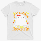 Little Sister Boo Crew Ghost Matching Family Halloween T-Shirt - White
