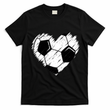 Love Soccer Heart Graphic T-Shirt - Black