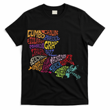 Louisiana State Map Mardi Gras T-Shirt