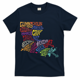 Louisiana State Map Mardi Gras T-Shirt