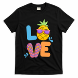 Love Summer Pineapple Cute T-Shirt - Black