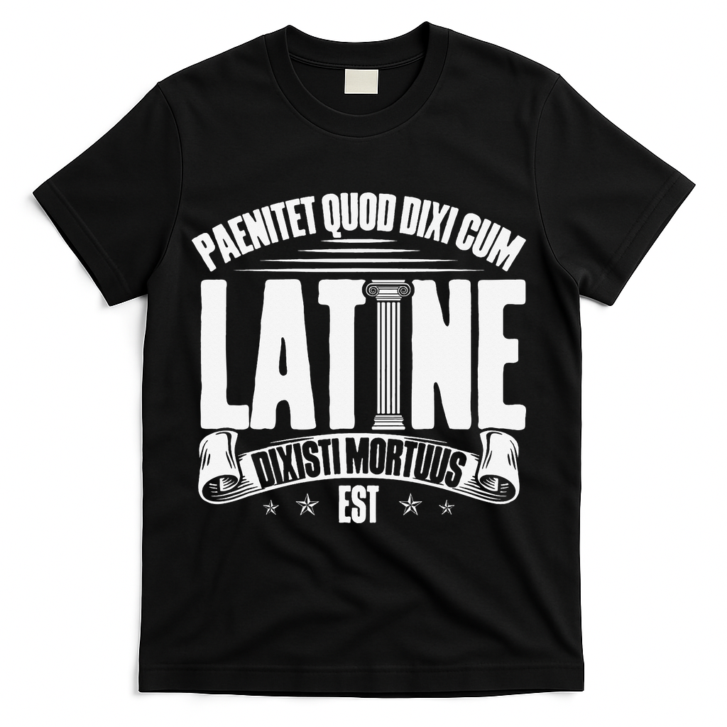 Latin School Roman Culture Latin Saying Manual Latin T-Shirt - Black