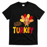 Little Turkey Cute Thanksgiving Holiday T-Shirt - Black