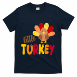 Little Turkey Cute Thanksgiving Holiday T-Shirt - Navy