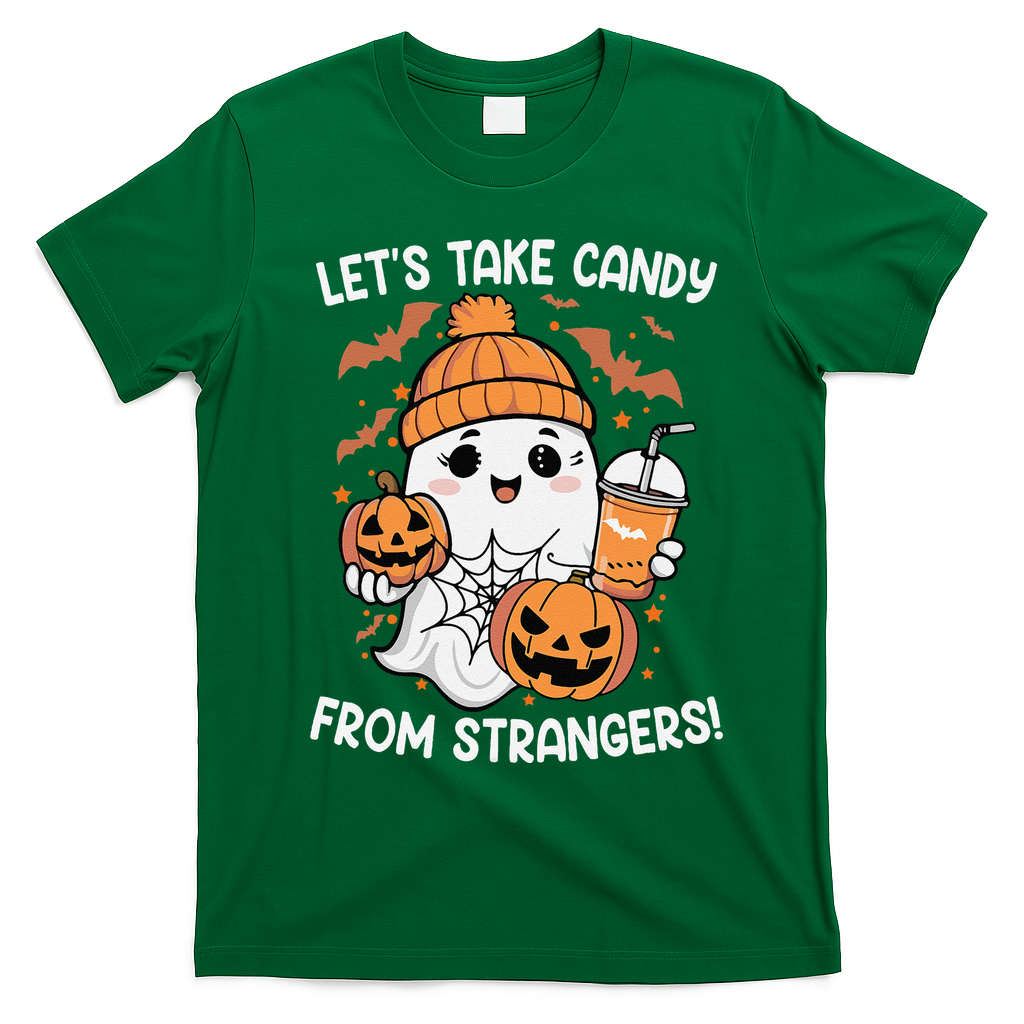 LetS Take Candy From Strangers Funny Halloween T-Shirt - Irish Green