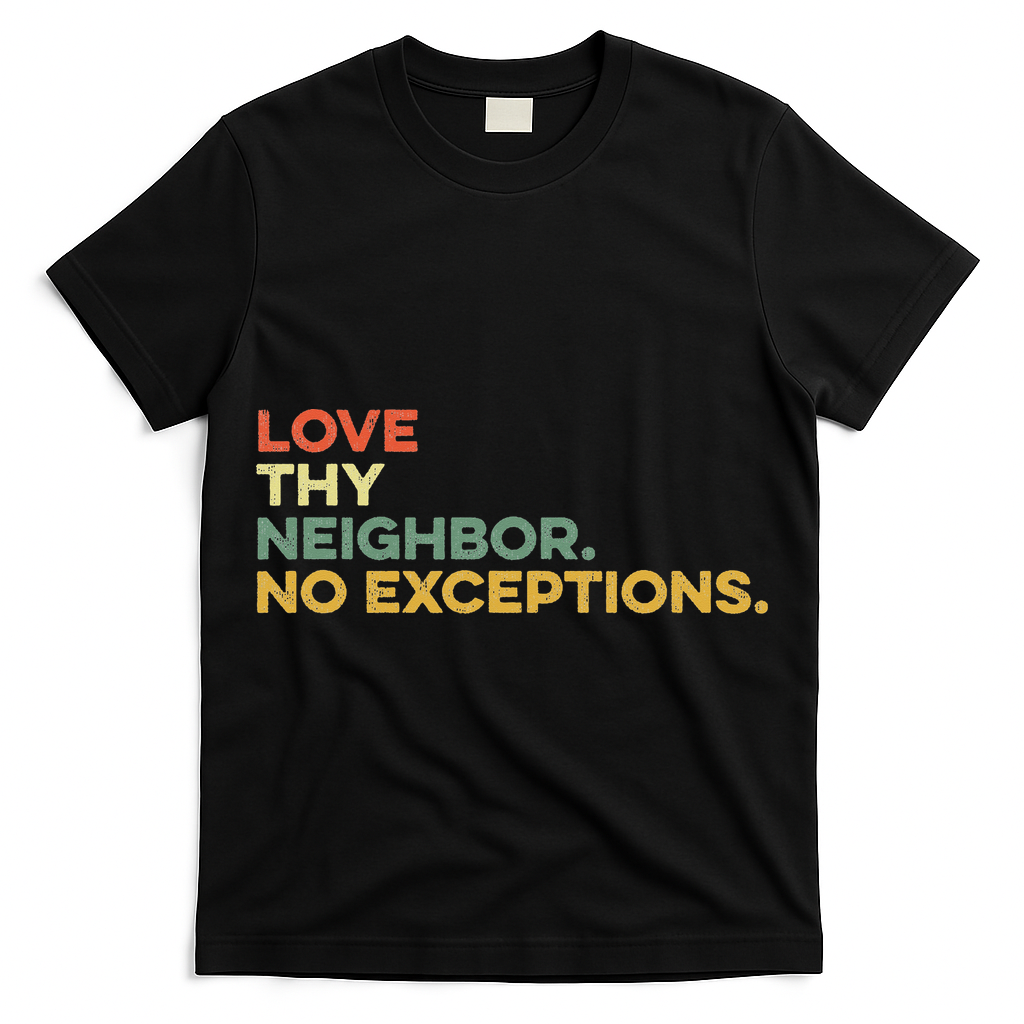Love Thy Neighbors No Exceptions Jesus Bible Verse God T-Shirt