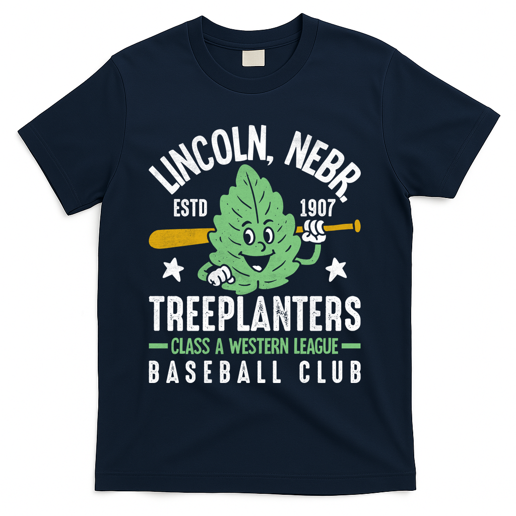 Lincoln Treeplanters Nebraska Vintage Baseball Team T-Shirt - Navy