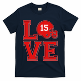 Love Kansas City KC Football No15 Mahomes Fan T-Shirt