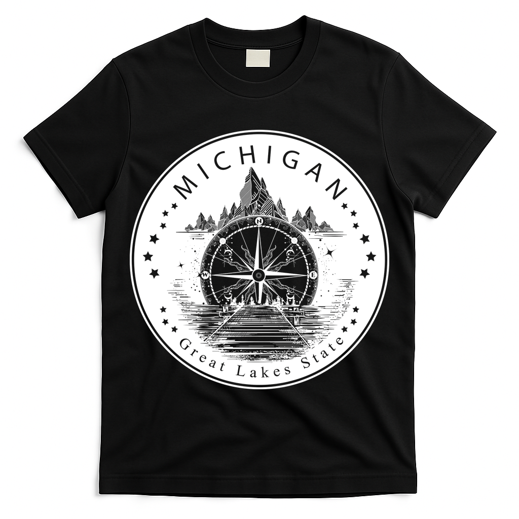 Lake View Compass Michigan Logo T-Shirt