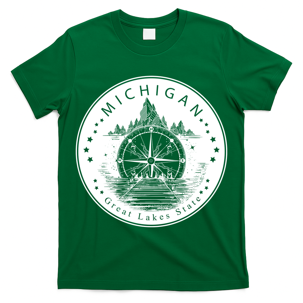 Lake View Compass Michigan Logo T-Shirt