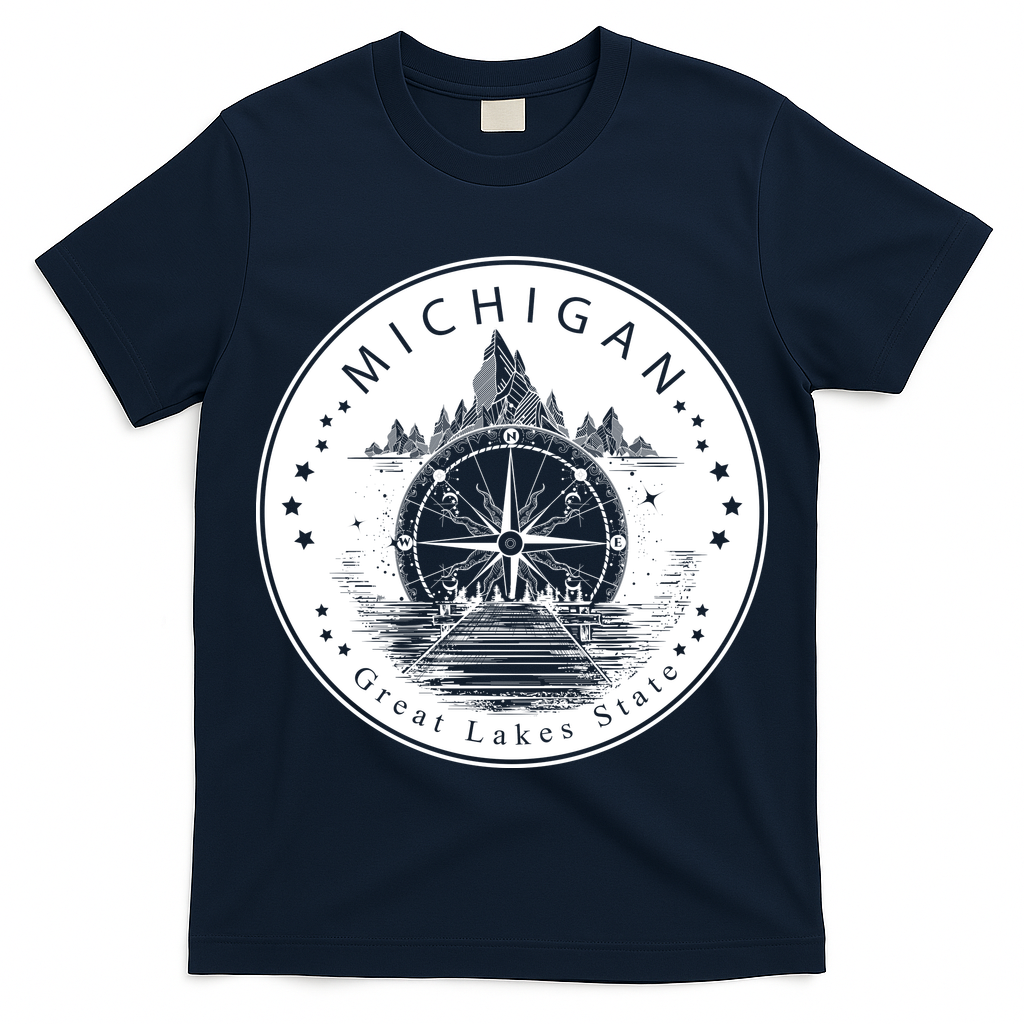 Lake View Compass Michigan Logo T-Shirt