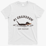 Men 1 Grandpaw Lab Tested Pun Labrador Retriever Grandpa T-Shirt - White