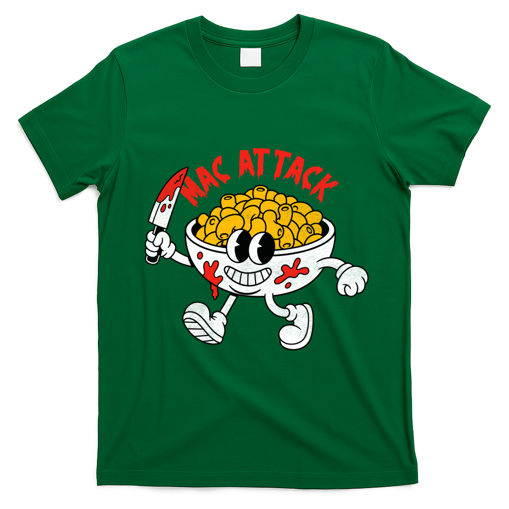 Mac Attack And Cheese Funny Food Meme T-Shirt - Irish Green
